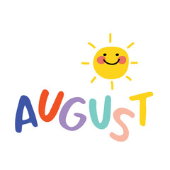 Sticker cute AUGUST word