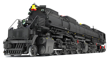 Obraz premium Steam Locomotive Train 3D rendering on white background
