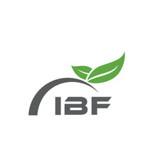 IBF letter nature logo design on white background. IBF creative initials letter leaf logo concept. IBF letter design.
