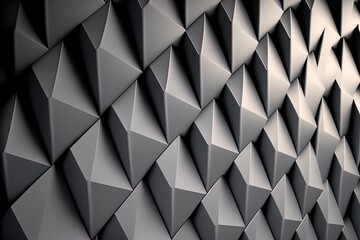 Wall space polished with tiles. Future-looking, concrete-block diamond-shaped backdrop. Generative AI