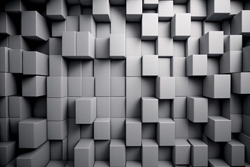There are ceramic tiles along a rectangular wall in the backdrop. Wallcovering made of futuristic-looking, polished pieces of concrete and tile. Generative AI