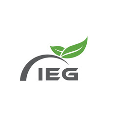 Fototapeta premium IEG letter nature logo design on white background. IEG creative initials letter leaf logo concept. IEG letter design.
