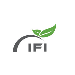 IFI letter nature logo design on white background. IFI creative initials letter leaf logo concept. IFI letter design.