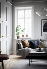 Living room interior Scandinavian design