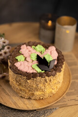 piece of cake with chocolate