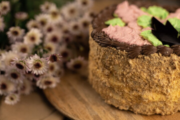 piece of cake with chocolate