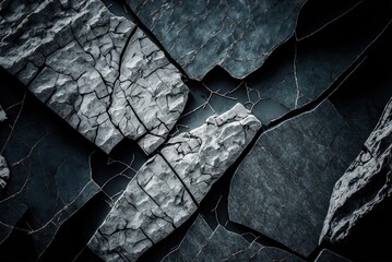 Natural stone background with cracks, granite rock surface, copy space Generative AI - obrazy, fototapety, plakaty