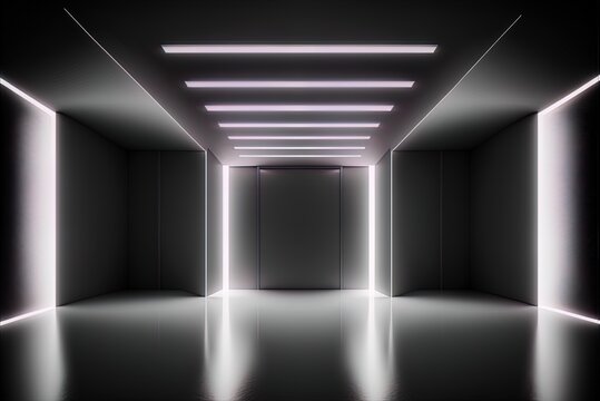 In the future, there will be a backdrop of a dark room filled with light and reflections. Generative AI