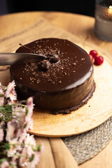chocolate cake with cherry