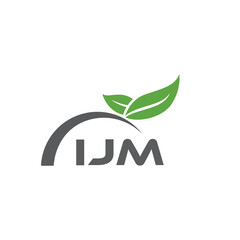 IJM letter nature logo design on white background. IJM creative initials letter leaf logo concept. IJM letter design.