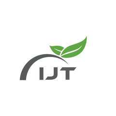 IJT letter nature logo design on white background. IJT creative initials letter leaf logo concept. IJT letter design.