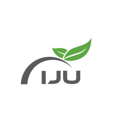 IJU letter nature logo design on white background. IJU creative initials letter leaf logo concept. IJU letter design.