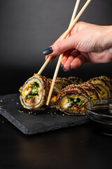 Obraz premium sushi rolls on a plate