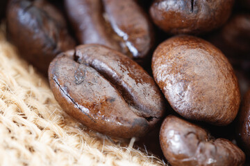 コーヒー豆、マクロ