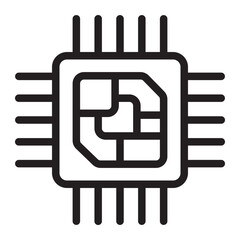 cpu line icon