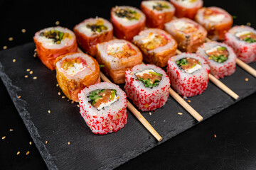 sushi rolls on a plate