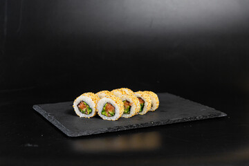 sushi rolls on a plate