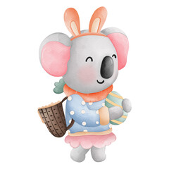Watercolor Spring Easter Rabbit Animal, Easter Elements, Easter and Spring concept