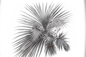 The Saw Palmetto Phytosterols (serenoa repens). Botanical drawing in black ink on white paper. finest plants for healing purposes. Generative AI