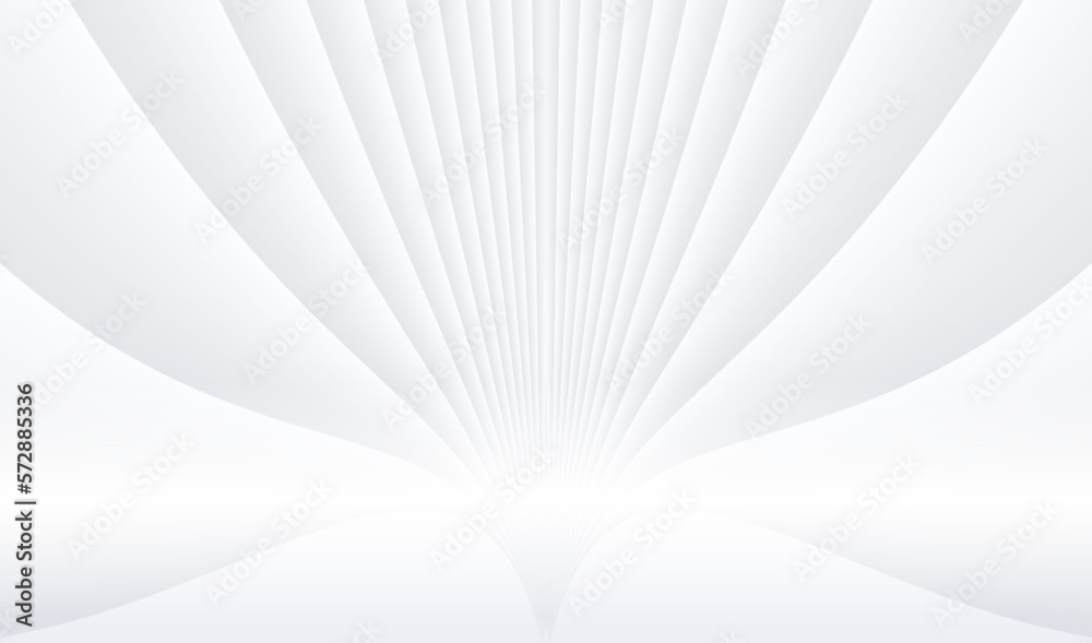 Poster Abstract white background with 3d lines pattern,  architecture minimal white gray striped background