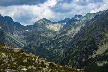 Fototapeta na wymiar harsh and yet beautiful landscape of the High Tatras in Slovakia