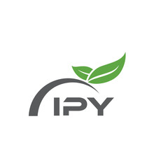 IPY letter nature logo design on white background. IPY creative initials letter leaf logo concept. IPY letter design.