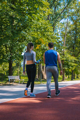 Fototapeta premium Two friends walking
