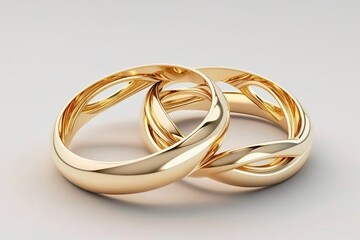 Wedding golden rings isolated․ Ai. Display of jewelry illustration