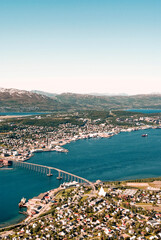 Fototapeta na wymiar View of Tromso bridge - Tromso, Norway, Scandinavia