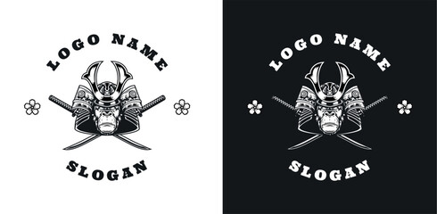 Chimp samurai emblem graphic logo design © hisher