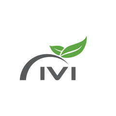 IVI letter nature logo design on white background. IVI creative initials letter leaf logo concept. IVI letter design.