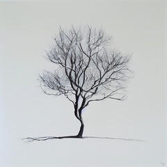 tree in winter silhouette