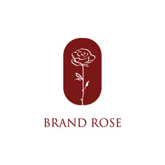 Minimal Rose flower logo design. Logo can be used for spa, beauty salon, decoration, boutique.