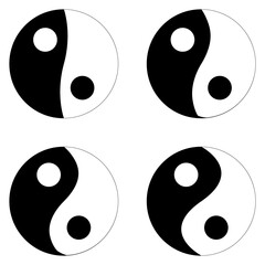 Yang yin, jang jing symbol daoism, transparent yan harmony jin - obrazy, fototapety, plakaty