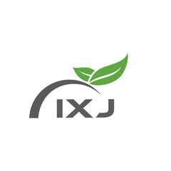 IXJ letter nature logo design on white background. IXJ creative initials letter leaf logo concept. IXJ letter design.