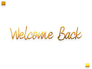 Welcome Back in Gold Cursive Text Typography Transparent PNG 