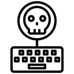 Keyboard gradient line icon