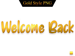 Welcome Back in Gold Text Bold Typography Transparent PNG 