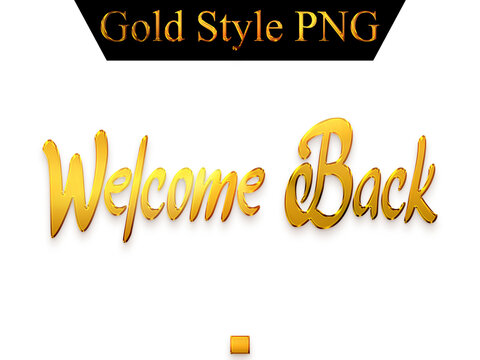 Welcome Back in Gold Bold Text Typography Transparent PNG 