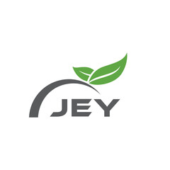 JEY letter nature logo design on white background. JEY creative initials letter leaf logo concept. JEY letter design.