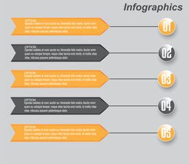 Modern design template, infographics with steps and options.