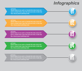 Modern design template, infographics with steps and options.