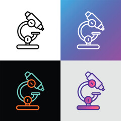 Microscope thin line icon. Laboratory equipment. Modern vector illustration.