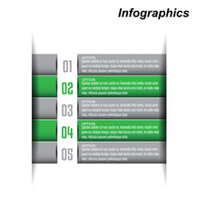 Modern design template, infographics with steps and options.