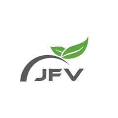 JFV letter nature logo design on white background. JFV creative initials letter leaf logo concept. JFV letter design.