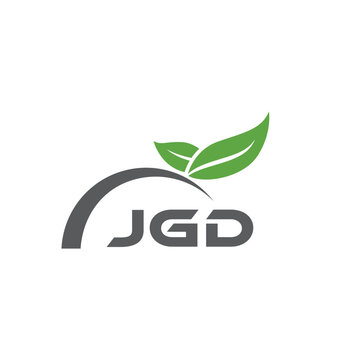 JGD letter nature logo design on white background. JGD creative initials letter leaf logo concept. JGD letter design.
