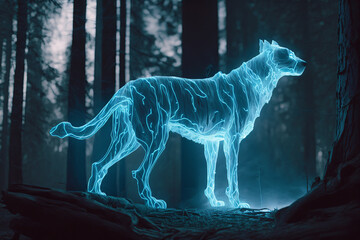 spirit, electric tiger, ghost, cat, wolverine, puma moose, polar, elefant, animal, arctic, white, polar bear, mammal, wildlife, nature, wild, zoo, winter, cold, ai generative