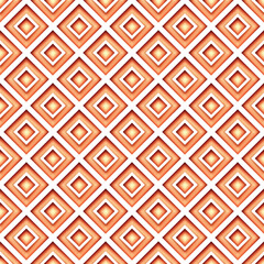Seamless Colorful Geometric Pattern with Rhombuses. Endless Modern Mosaic Texture.  Fabric Textile, Wrapping Paper, Wallpaper. Vector 3d Illustration. Abstract Art
