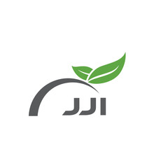 JJI letter nature logo design on white background. JJI creative initials letter leaf logo concept. JJI letter design.