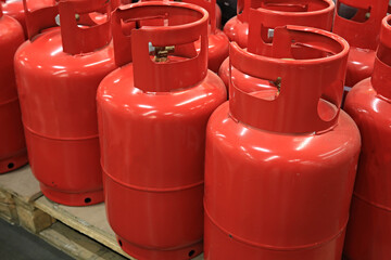 red tank with propane gas